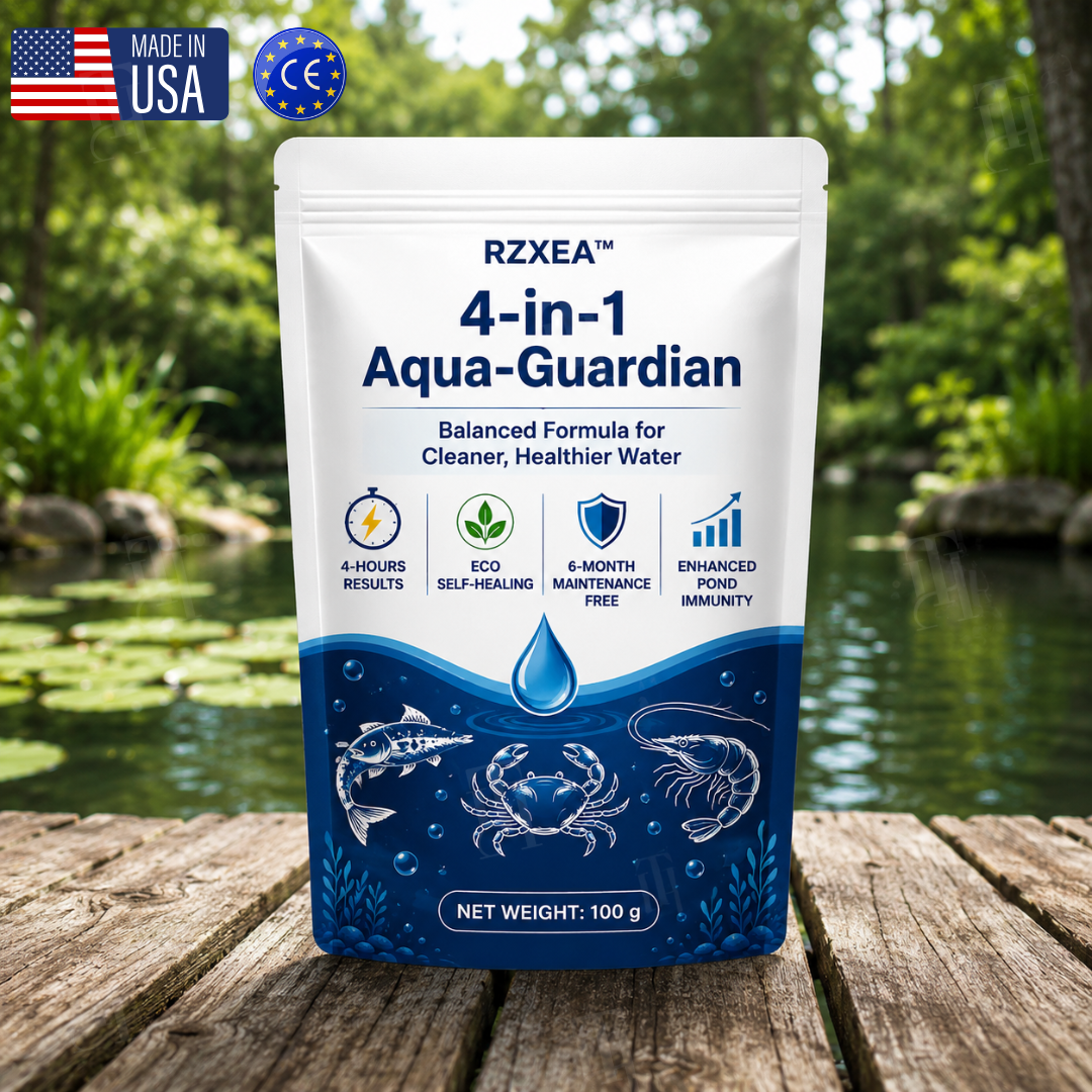 🌟 Official Store | 💧 End Green Pond Panic — RZXEA™ 4-in-1 Aqua-Guardian Pro Powder for Clearer Water, Less Muck & Easier Pond Care