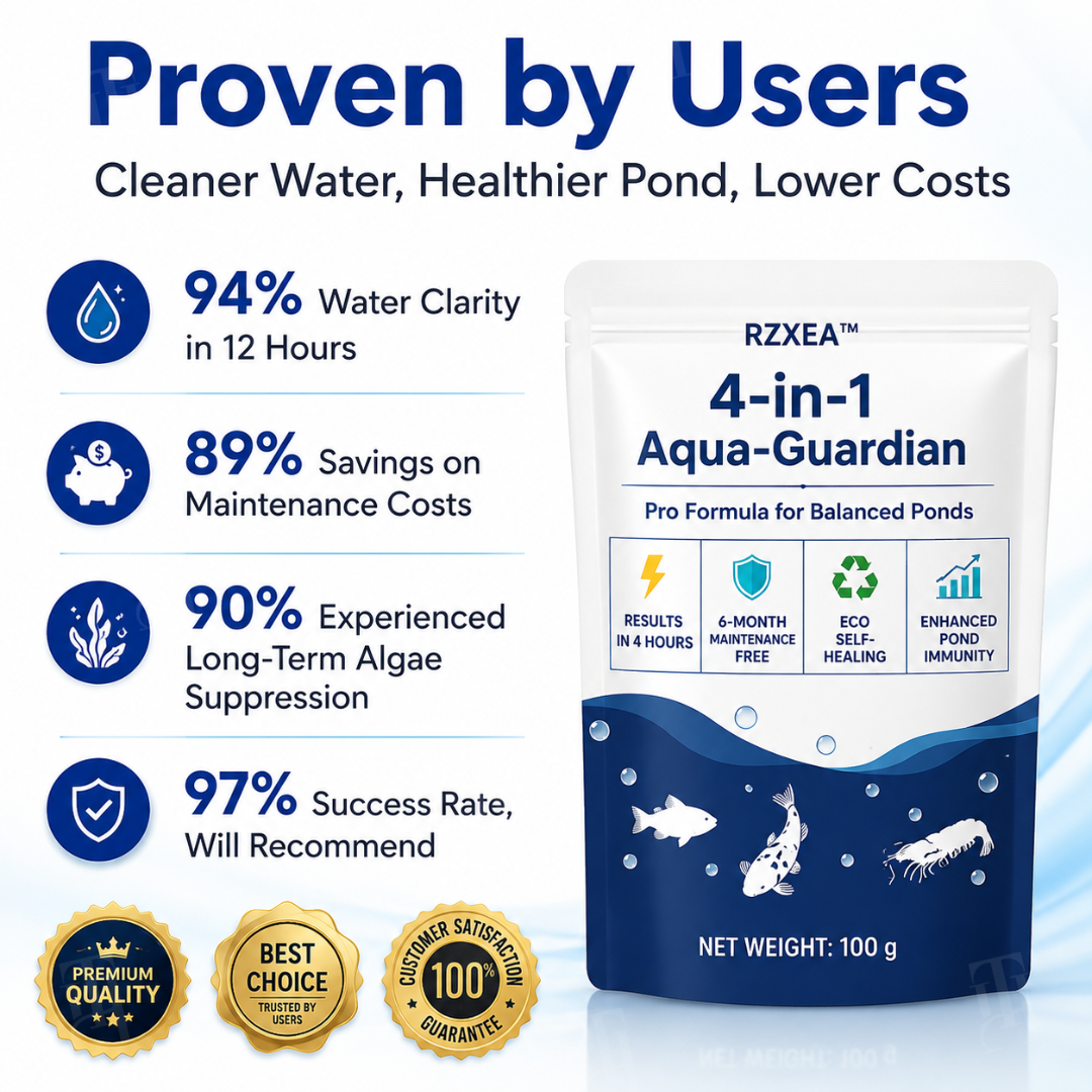 🌟 Official Store | 💧 End Green Pond Panic — RZXEA™ 4-in-1 Aqua-Guardian Pro Powder for Clearer Water, Less Muck & Easier Pond Care