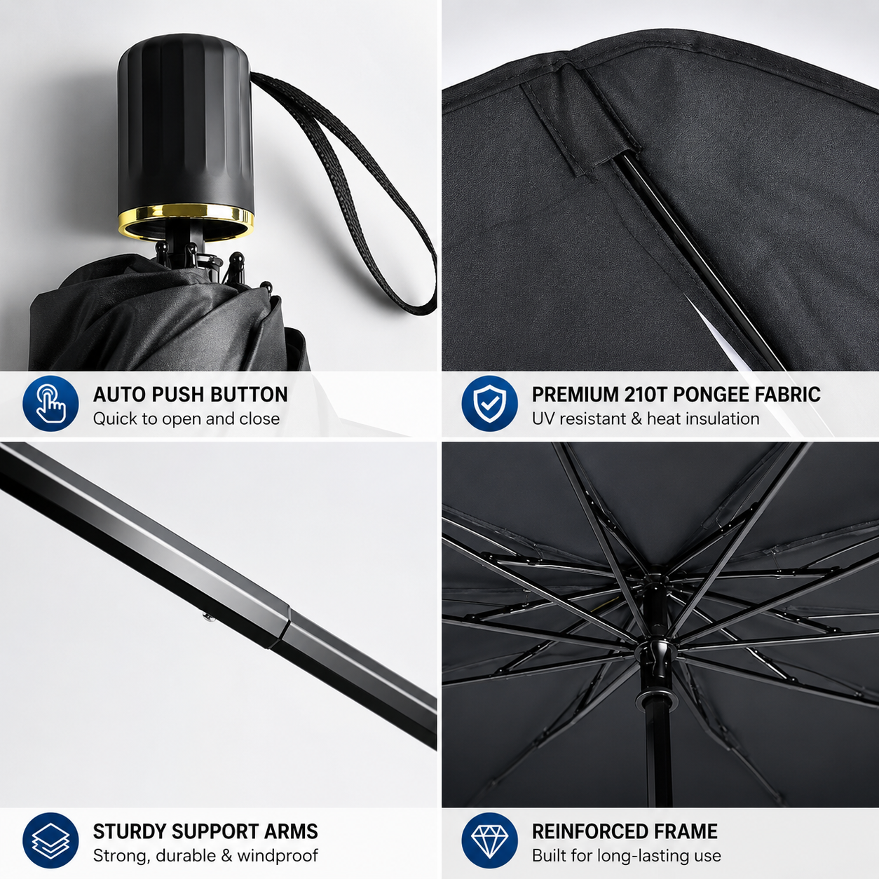 ✨ Premium Umbrella Car Sun Shade | UPF50+ Foldable UV Blocker & Heat Reflector for Instant Interior Cooling 🚗