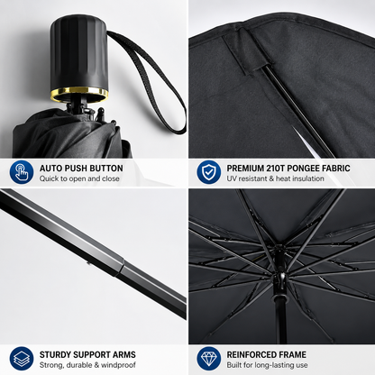 ✨ Premium Umbrella Car Sun Shade | UPF50+ Foldable UV Blocker & Heat Reflector for Instant Interior Cooling 🚗