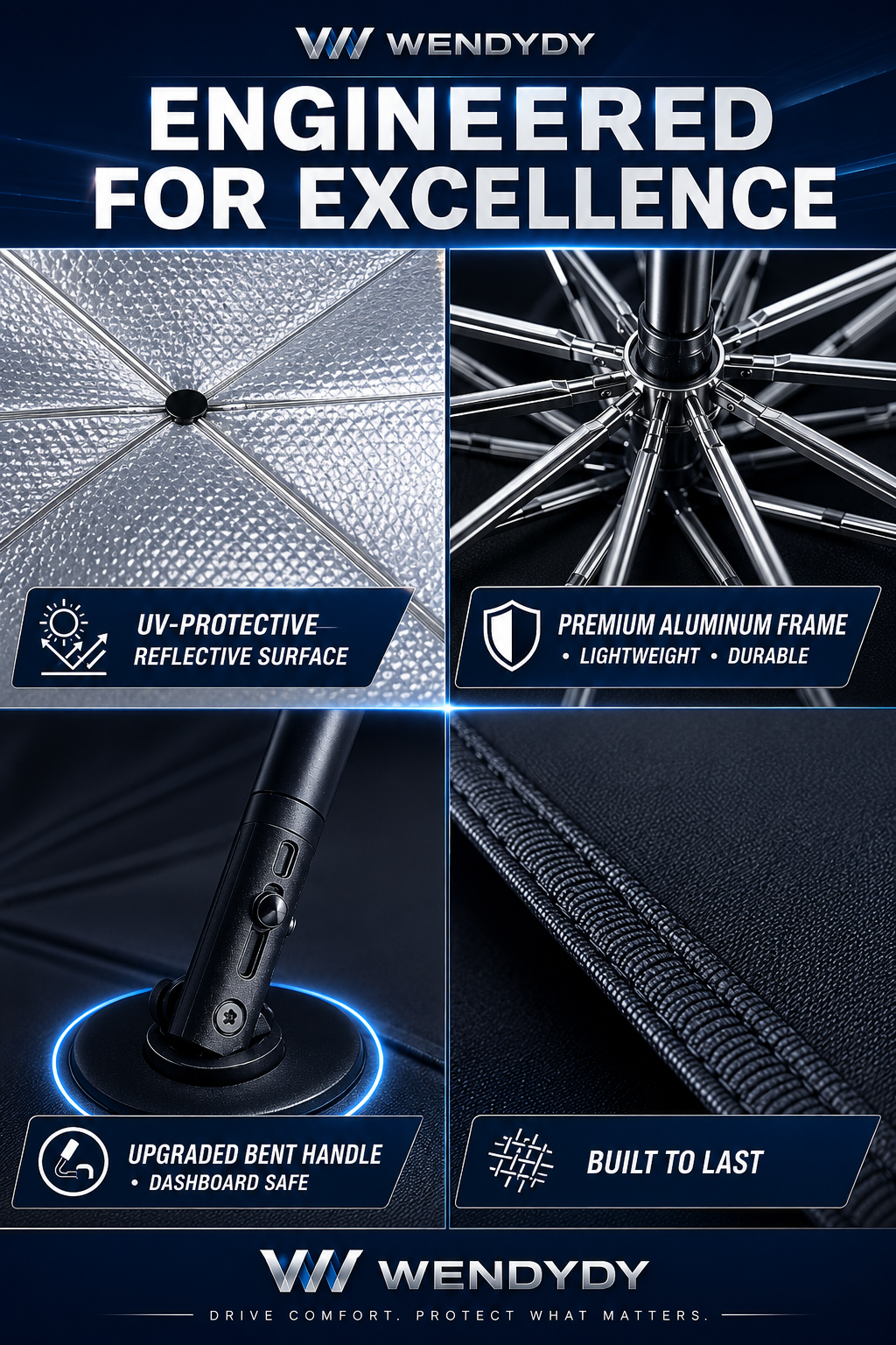 ✨ Premium Umbrella Car Sun Shade | UPF50+ Foldable UV Blocker & Heat Reflector for Instant Interior Cooling 🚗