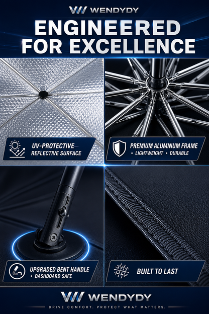 ✨ Premium Umbrella Car Sun Shade | UPF50+ Foldable UV Blocker & Heat Reflector for Instant Interior Cooling 🚗