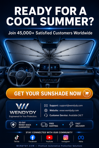 ✨ Premium Umbrella Car Sun Shade | UPF50+ Foldable UV Blocker & Heat Reflector for Instant Interior Cooling 🚗