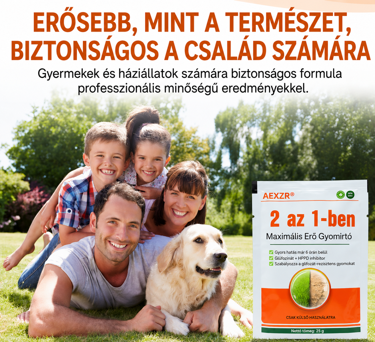 ✨ Gyomdzsungelből tökéletes pázsit! | ⏱️ Nézze, ahogy a gyomok 6 óra alatt elszáradnak!AEXZR® 2 az 1-ben Maximális Erő Gyomirtó