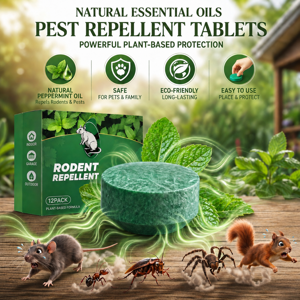 Keep Mice & Rats Away Naturally — 12 Ready-to-Use Peppermint Repellent Pouches