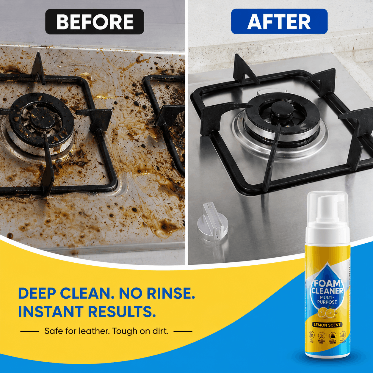 🔥⚡Limited Stock!!!-Last Day 60% OFF🔥 Foam No-Rinse Cleaner — Spray, Wipe & Done