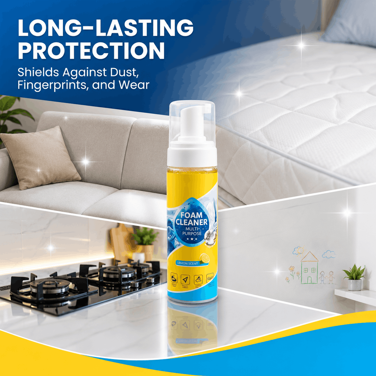 🔥⚡Limited Stock!!!-Last Day 60% OFF🔥 Foam No-Rinse Cleaner — Spray, Wipe & Done