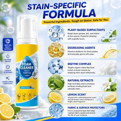🔥⚡Limited Stock!!!-Last Day 60% OFF🔥 Foam No-Rinse Cleaner — Spray, Wipe & Done