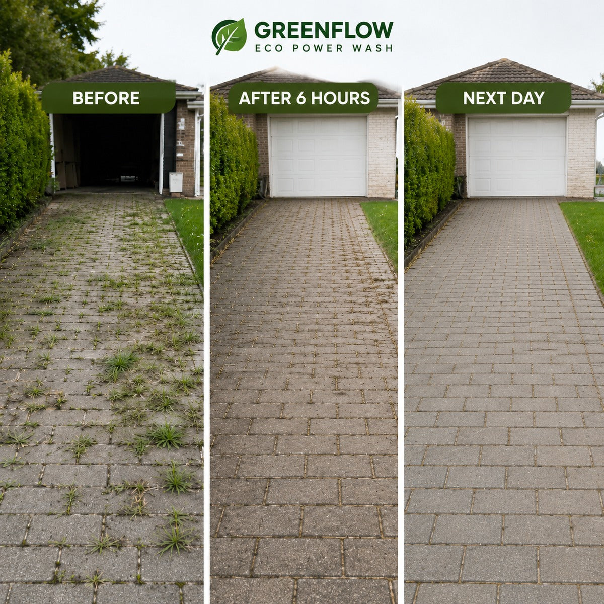 Driveway before after 6 hours next day